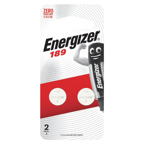 Батарейки ENERGIZER, 189 (G10, LR54), алкалиновые, КОМПЛЕКТ 2 шт., блистер, E301536700