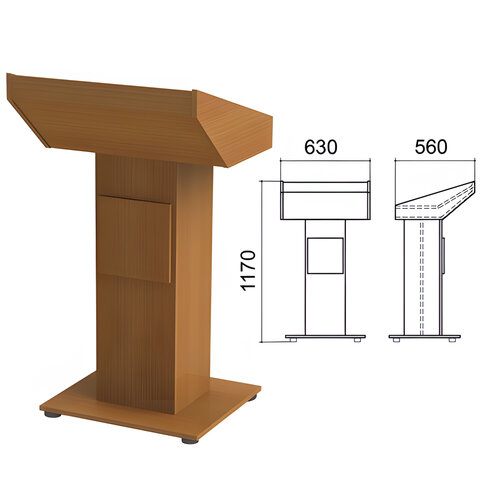 Трибуна напольная "Монолит", 630х560х1170 мм, цвет орех гварнери, ТЛ03.3