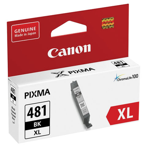 Картридж струйный CANON (CLI-481BK XL) для PIXMA TS704/TS6140, черный, ресурс 3998 страниц, оригинальный, 2047C001