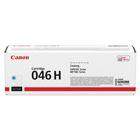 Картридж лазерный CANON (046H) i-SENSYS LBP653Cdw/654Cx/MF732Cdw/734Cdw, голубой, ресурс 5000 страниц, оригинальный, 1253C002