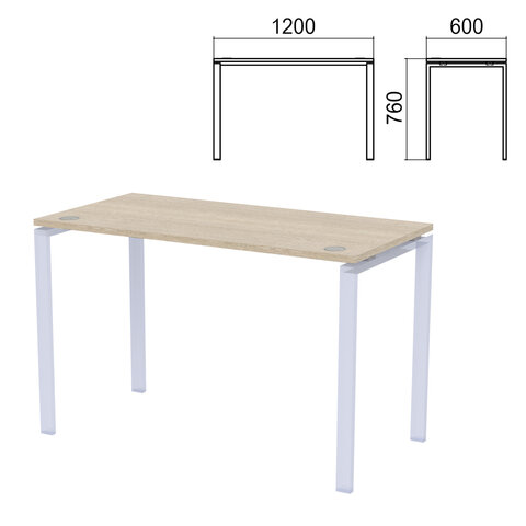 Столешница стола на металлокаркасе "Арго", 1200х600х760 мм, ясень шимо