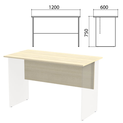 Столешница, царга стола письменного "Канц" 1200х600х750 мм, цвет дуб молочный, СК22.15.1