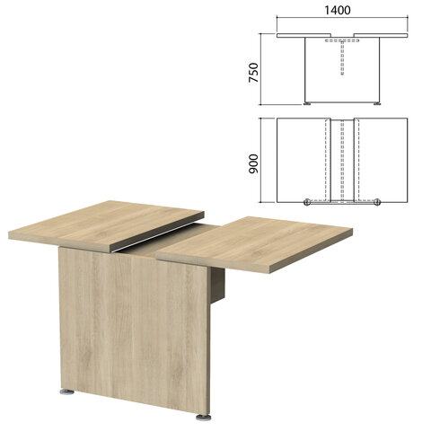 Модуль стола для переговоров "Приоритет" 1400х900х750 мм, кронберг (КОМПЛЕКТ)